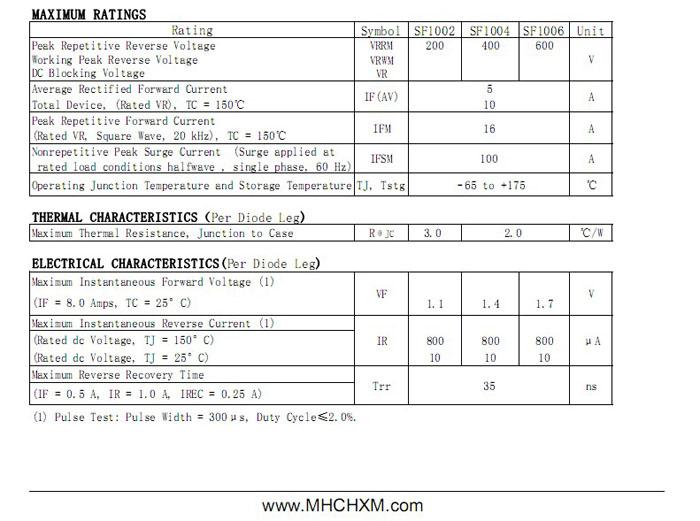 超快恢复SF1002参数